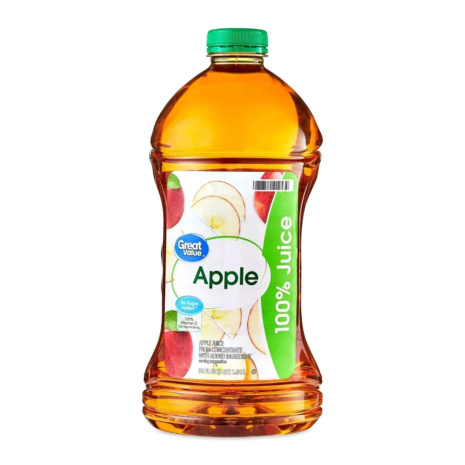 (2 pack) Great Value 100% Apple Juice, 96 fl oz ( FREE SHIPPING )