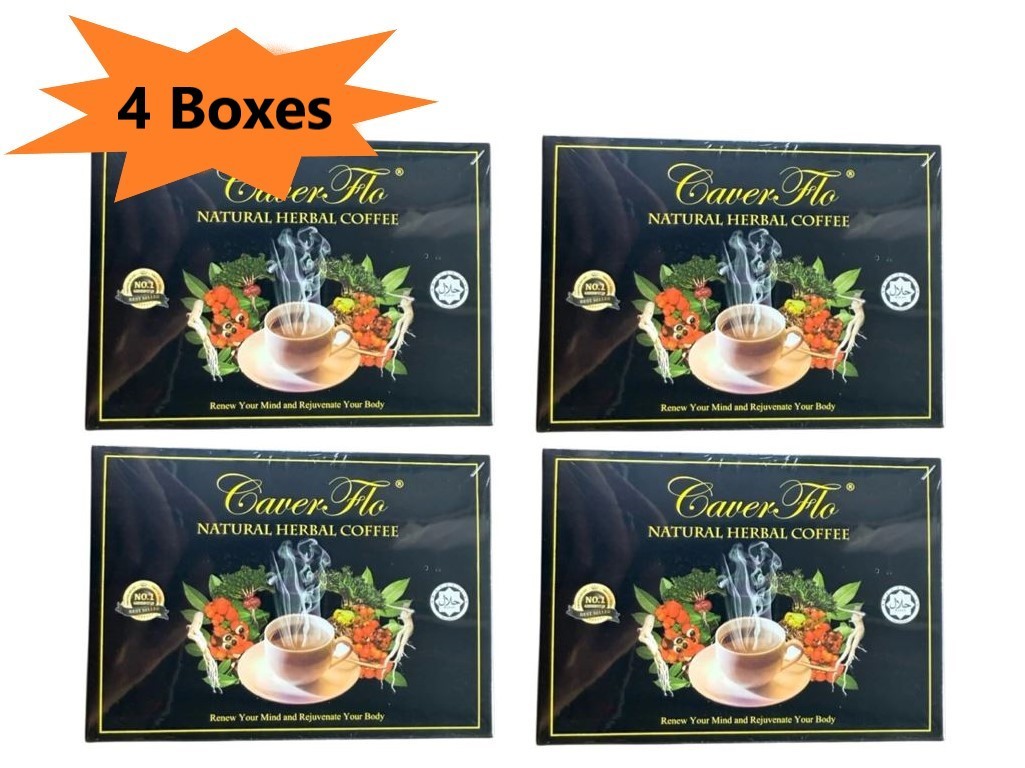 4 Boxes (40x25g) Natural Herbal Instant Coffee Beverage For Healthy Men Caverflo
