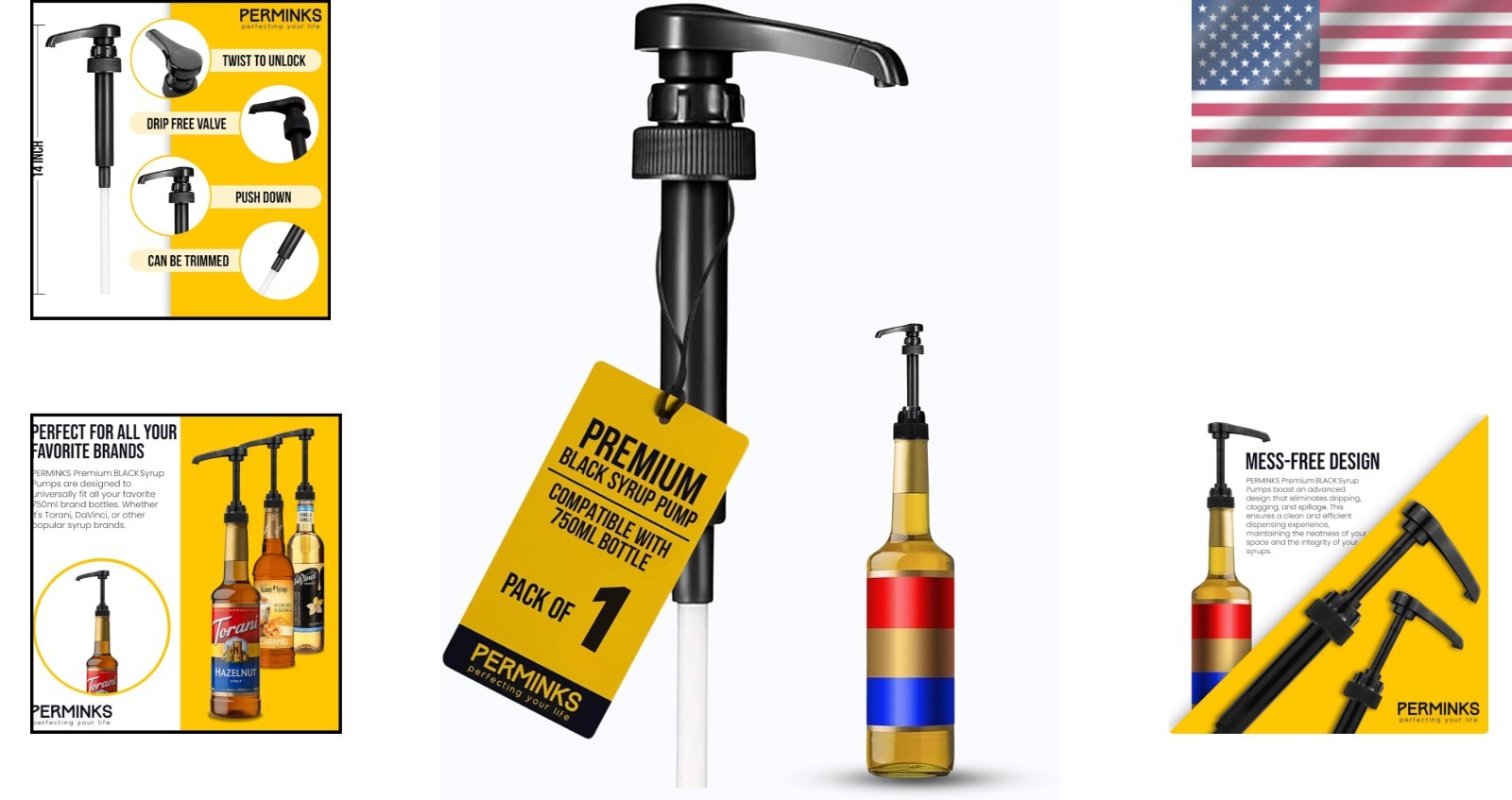 Versatile Syrup Pump: 25.4oz Black, Perfect for Coffee & Dessert Flavoring
