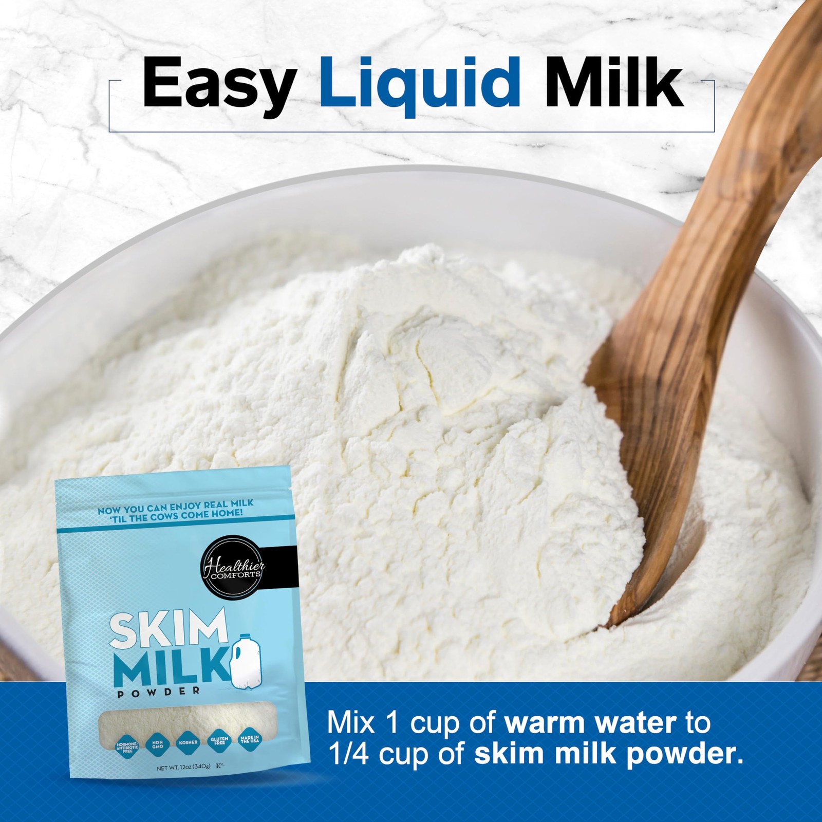 Skim Milk Powder | Fat Free, Shelf Stable | Kosher, Gluten Free, NonGMO, Horm…