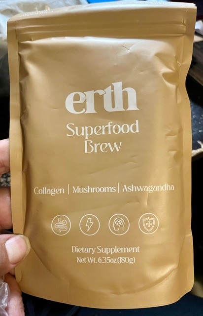 Erth SuperFood Brew – Natural Probiotics(2 Bags/6.35oz Ea), Scoop, Milk Frother!