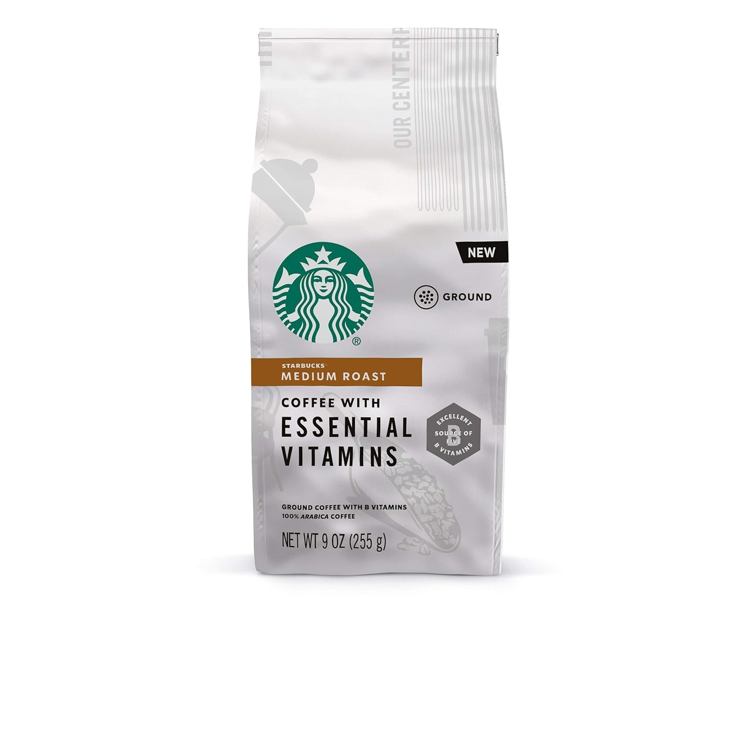 Starbucks Medium Roast Ground Coffee with Essential B Vitamins — 6 bags 9oz Bag