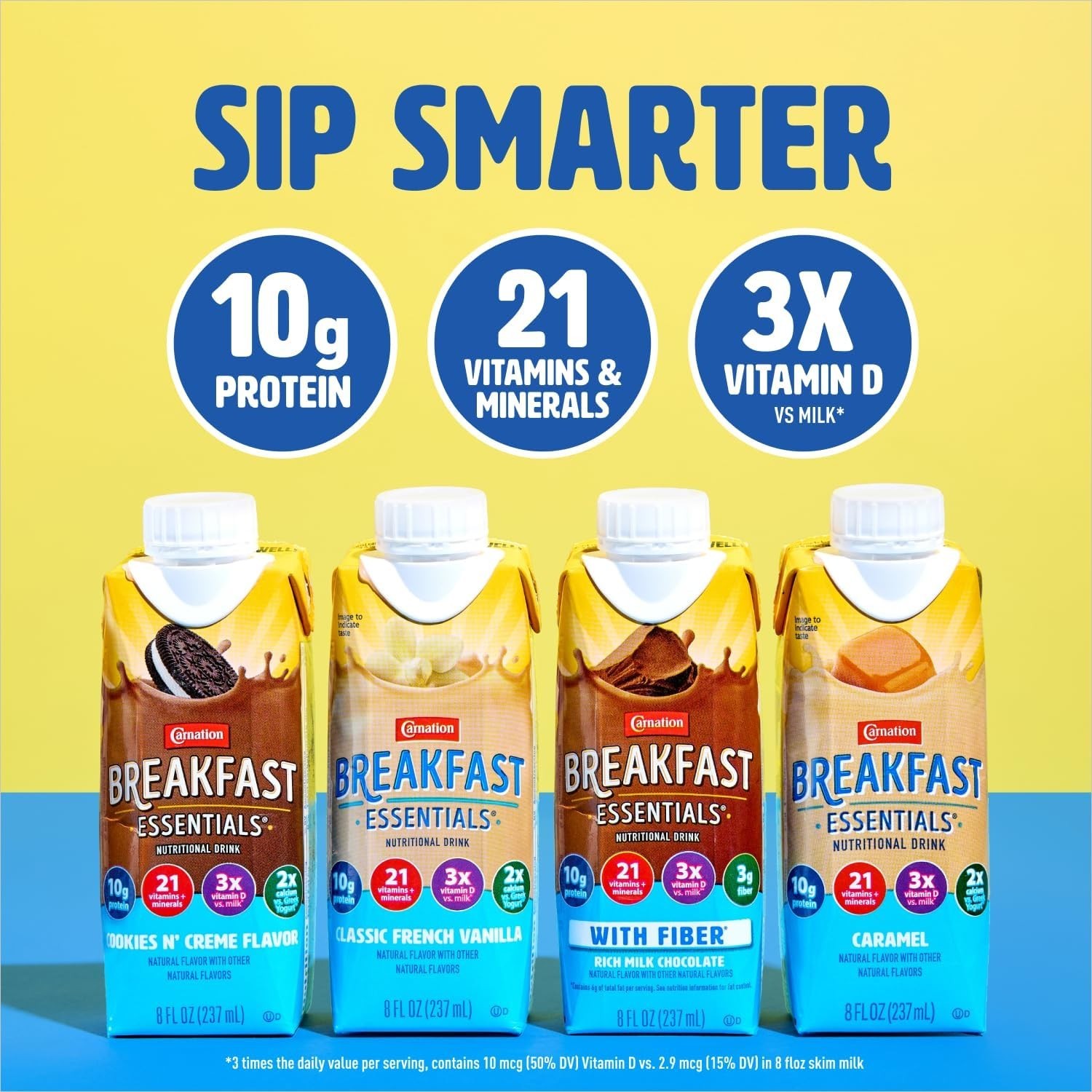 Carnation Breakfast Essentials Ready to Drink with Fiber Rich Milk Chocolate,…