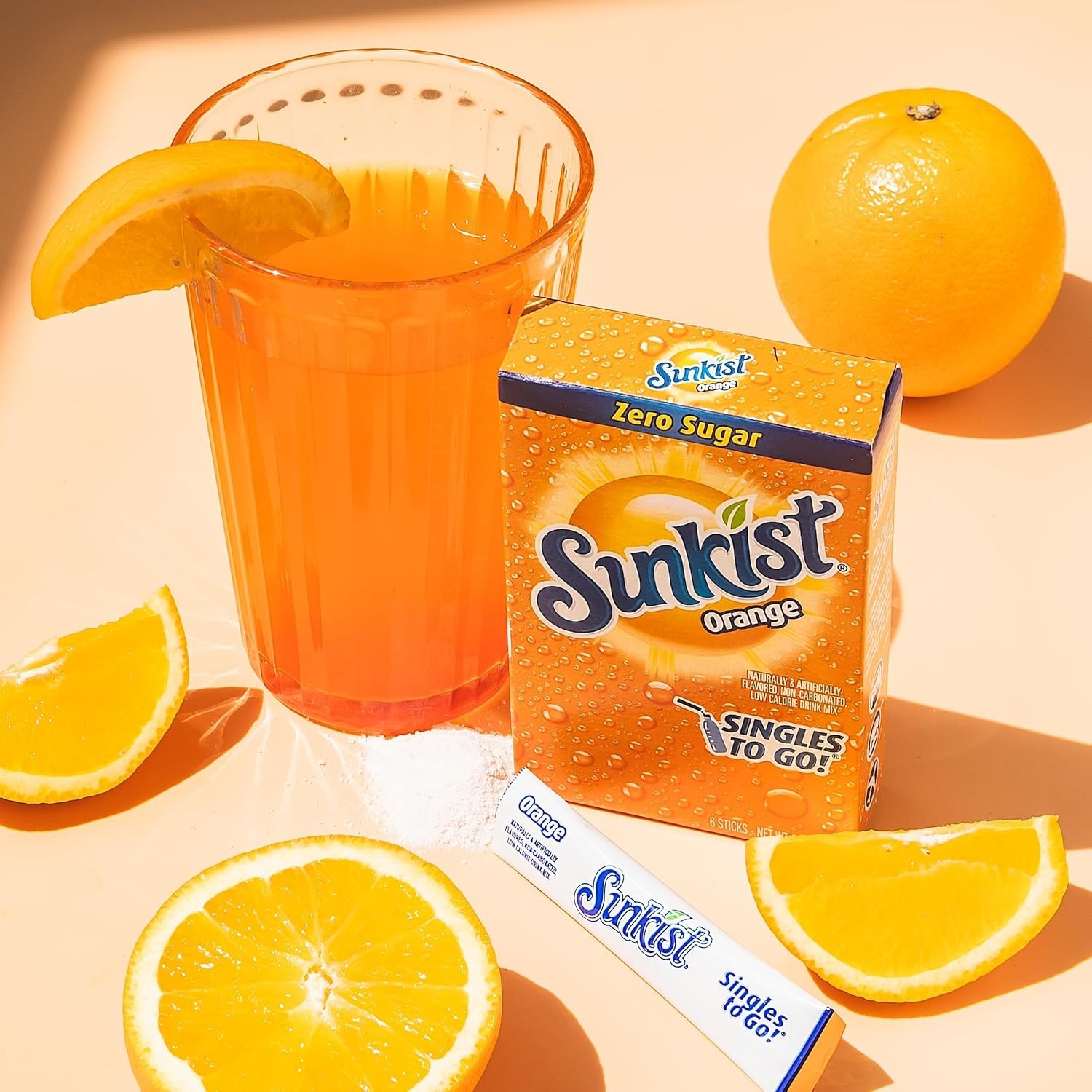 Sunkist Orange Soda Singles – 72 Delicious Powder Packets, Caffeine & Sugar-Free