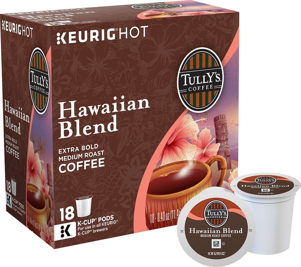 Tully’s Hawaiian Blend Coffee 18 to 144 K cups Pick Any Quantity FREE SHIPPING