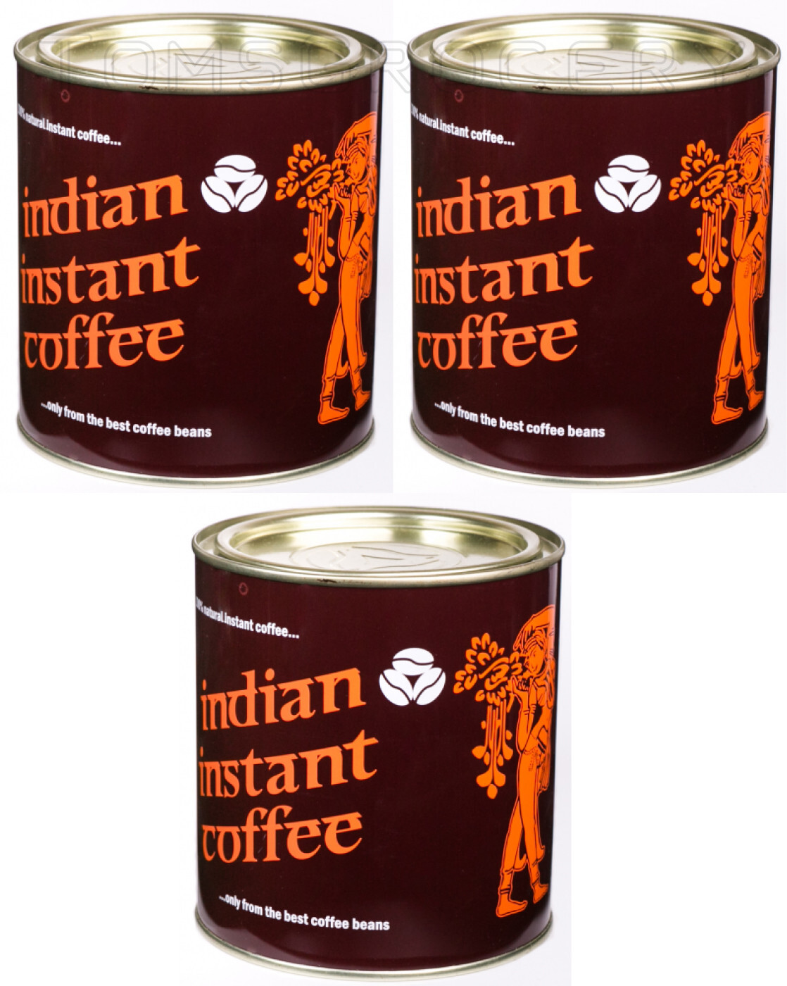 3 INDIAN INSTANT COFFEE 100% Natural Coffee From Best Beans Tin 180g 6.4oz
