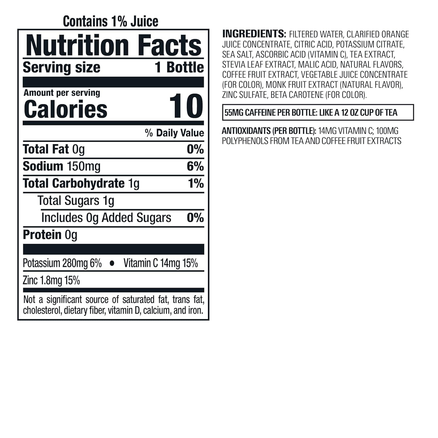 Bai Antioxidant Infused Water Beverage, Costa Rica Clementine, with Vitamin C an
