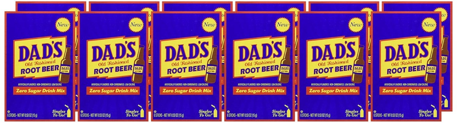 On-the-Go Dad’s Root Beer – 72 Sugar-Free Drink Mix Sticks for Anytime Enjoyment