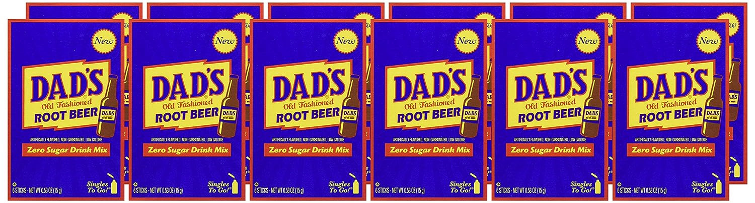 DadS Old Fashioned Root Beer Singles to Go Drink Mix 72 Stick Sugar Free