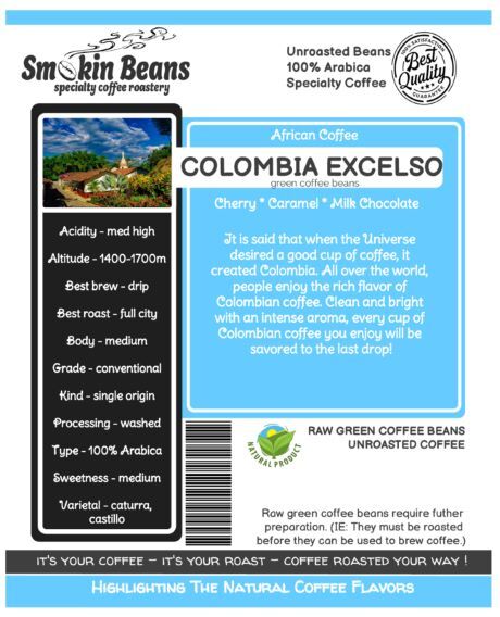 COLOMBIA – Premium Specialty Coffee – Unroasted Green Beans for Home Roasters