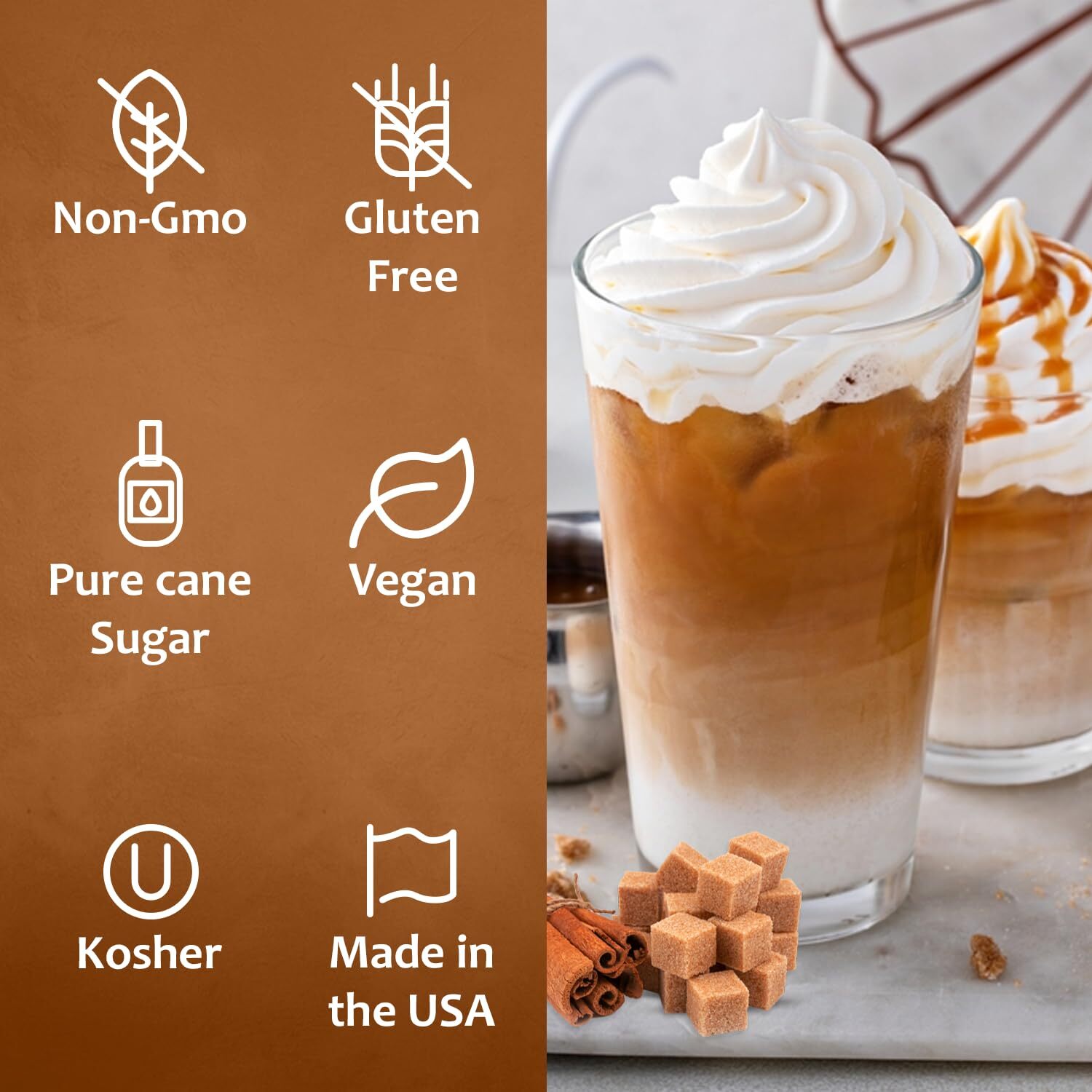 Syruvia Brown Sugar Cinnamon Syrup 25.4 fl oz, Perfect for Drinks