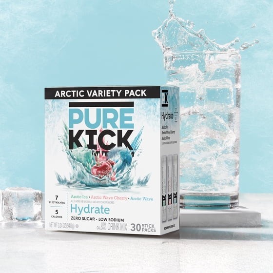 Pure Kick Arctic Variety pack Singles to Go Powdered Drink Mix, 30 Count Packets