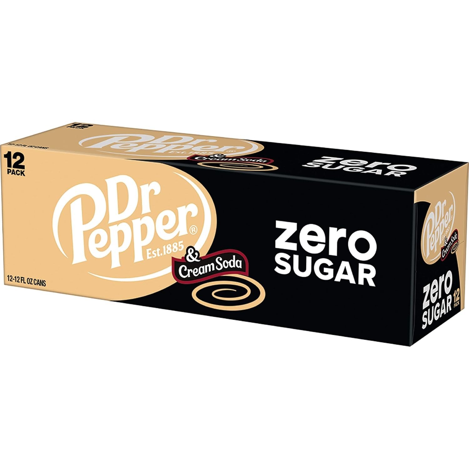 Pack of 24 Zero Sugar Cream Soda – 12 Fl Oz Cans, Refreshingly Bold Flavor