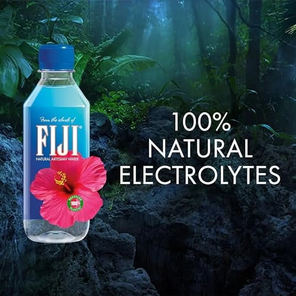 (24 Pack) FIJI Natural Artesian Water with Electrolytes and Minerals, 16.9 Fl Oz