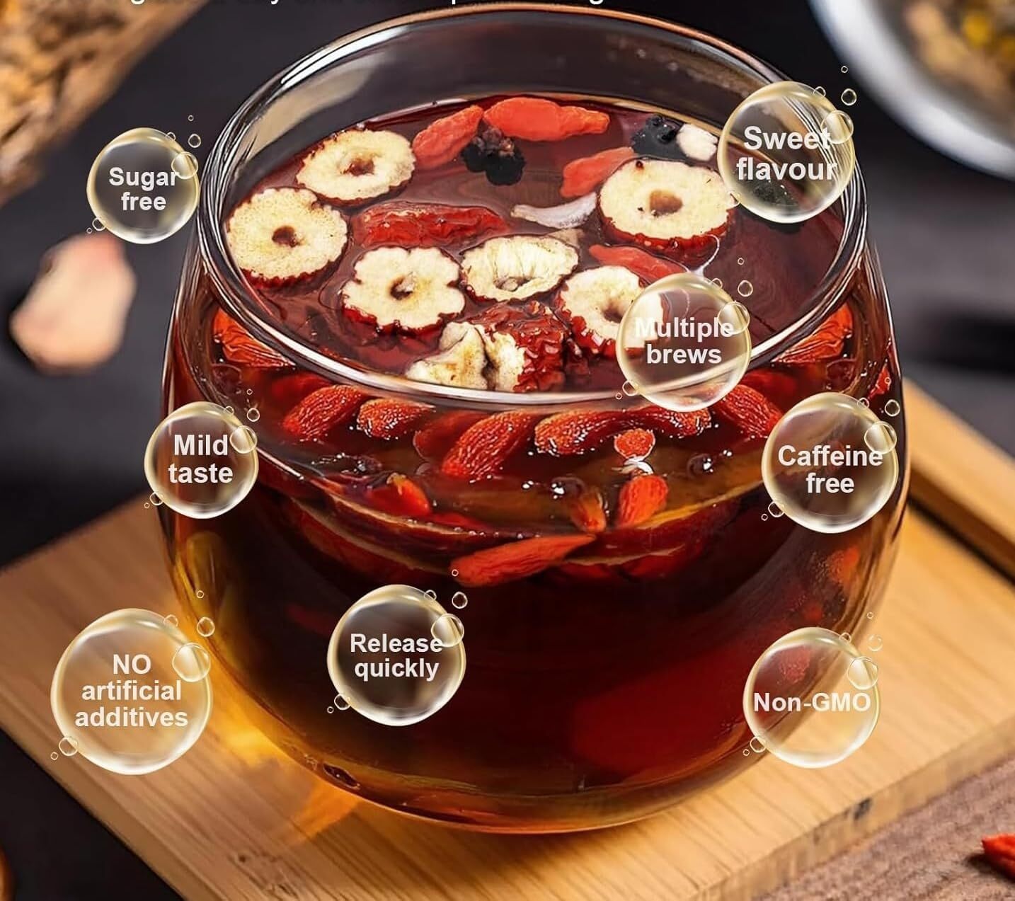 30pcs Ginseng six treasure tea , Kidney tea ,liver tea , red date kidney health