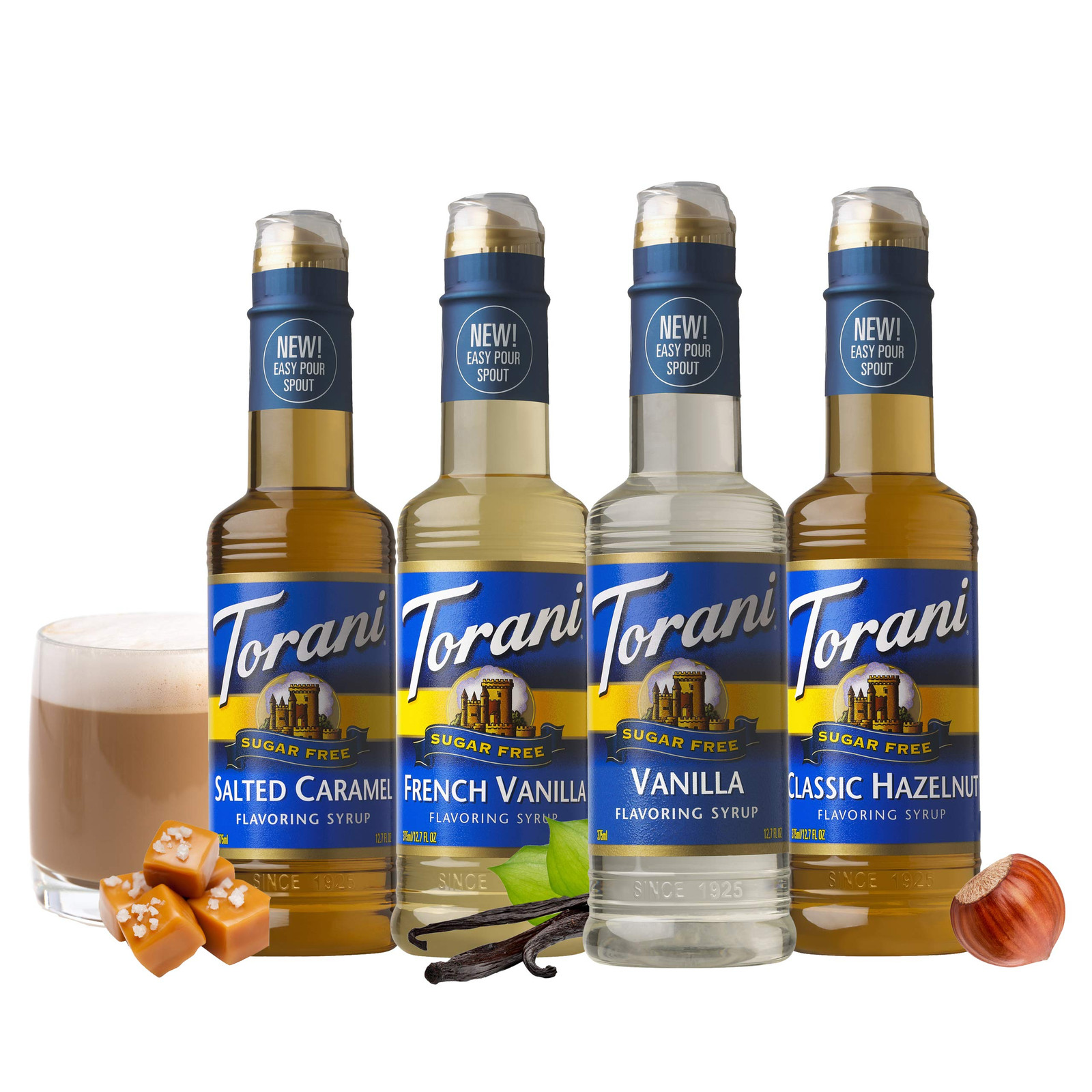 Torani Sugar Free Syrup Coffeehouse Variety Pack 12.7 Ounce Pack of 4