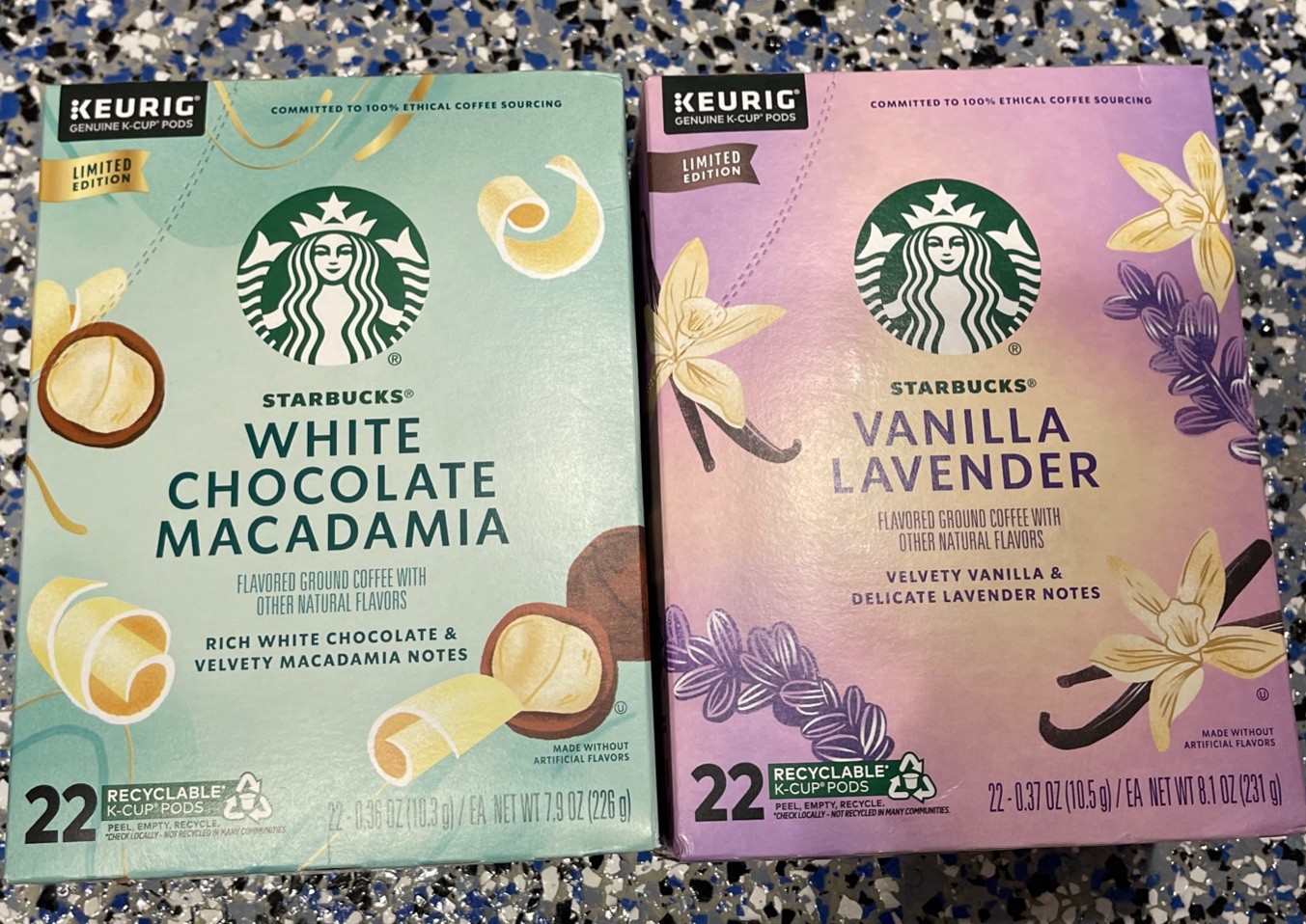 Starbucks Vanilla Lavender & White Chocolate Macadamia 22 K-Cup Pod Each Limited