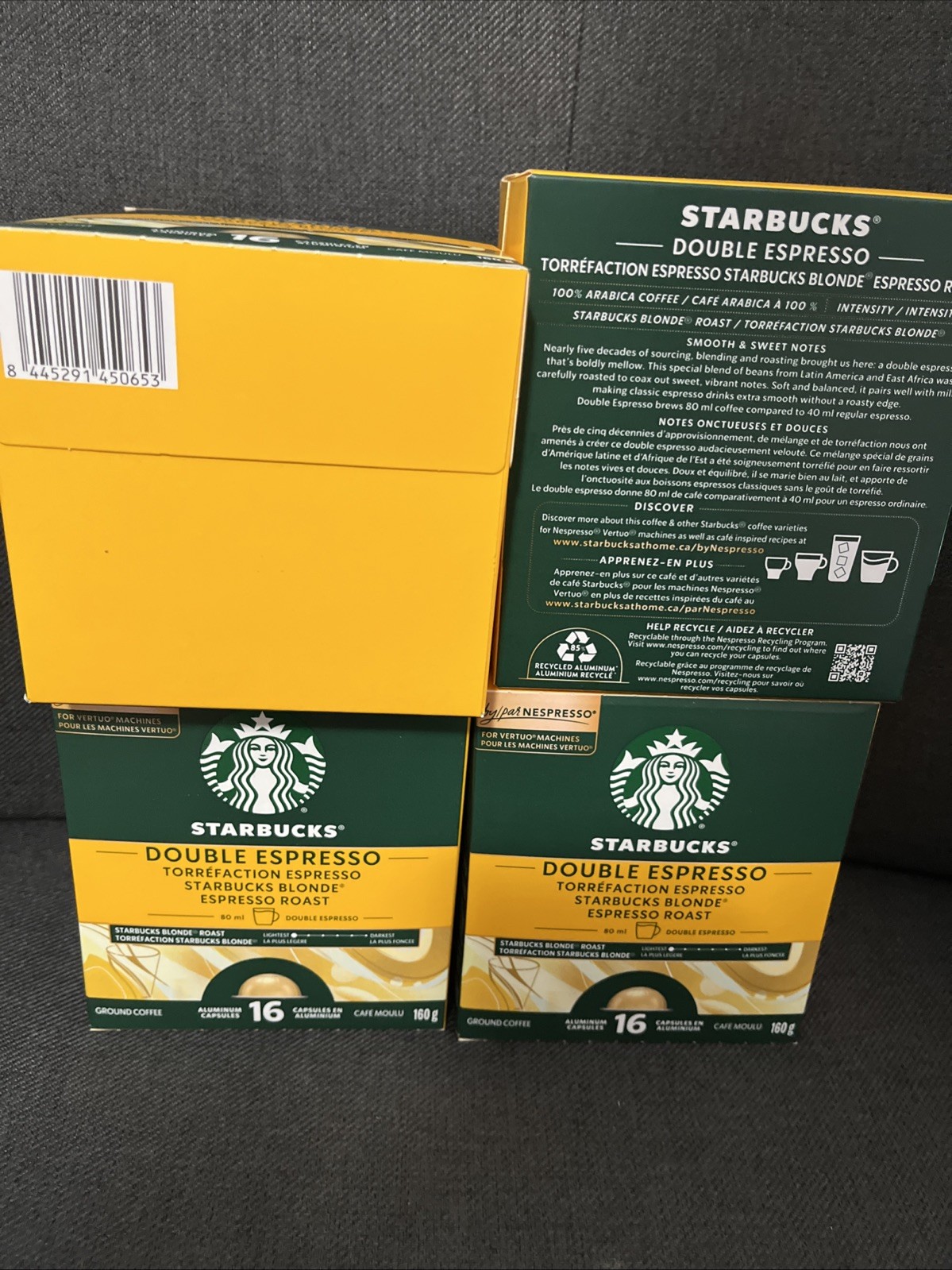 64 ct Nespresso Pods Starbucks Blonde Espresso Roast Coffee Vertuo Capsules LOT
