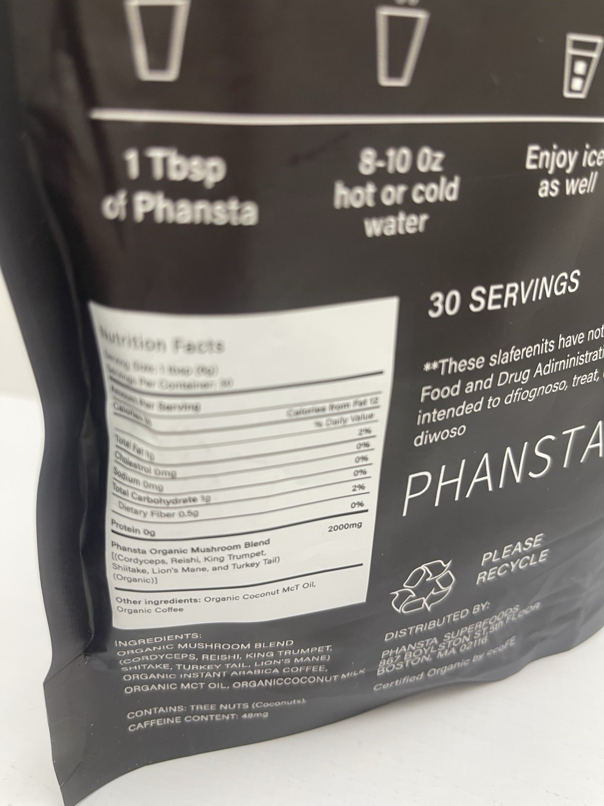 Phansta Mushroom Coffee 180g 30serving EXP 9/26