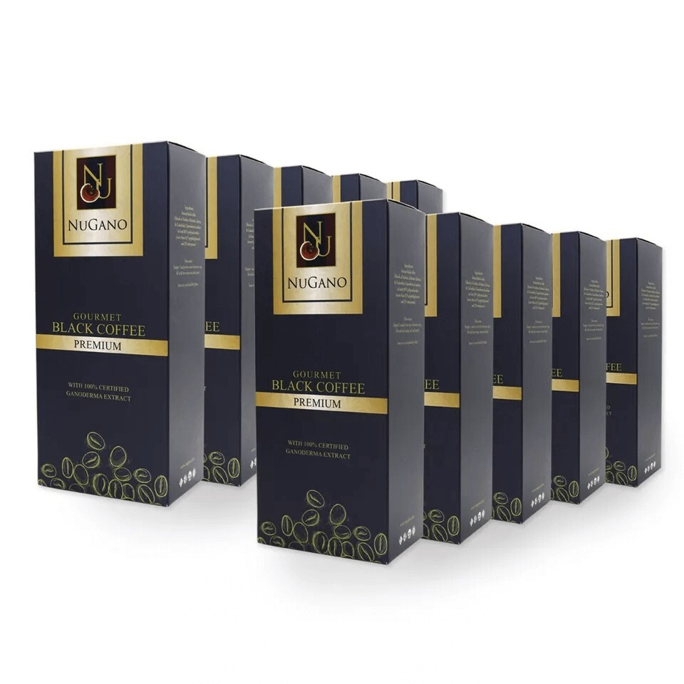 10 x Nugano Ganoderma Premium Gourmet Instant Black Reishi Mushroom Coffee