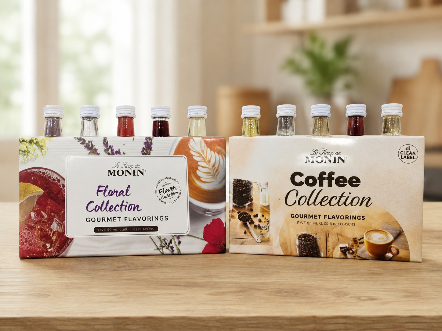10-PACK Monin Gourmet Flavoring Syrup Collection Floral & Collection Coffee