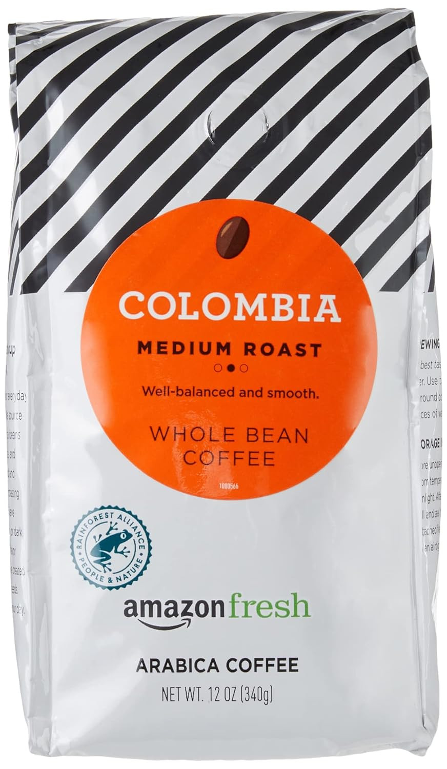 Amazon Fresh Colombia Whole Bean Coffee, Medium Roast, 12 Ounce