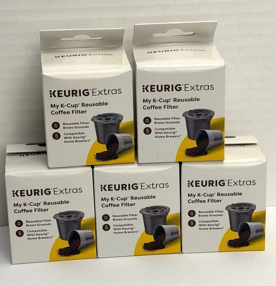 5 pk KEURIG -Extras My K-Cup Universal Reusable Filters Keurig Home Brewers New