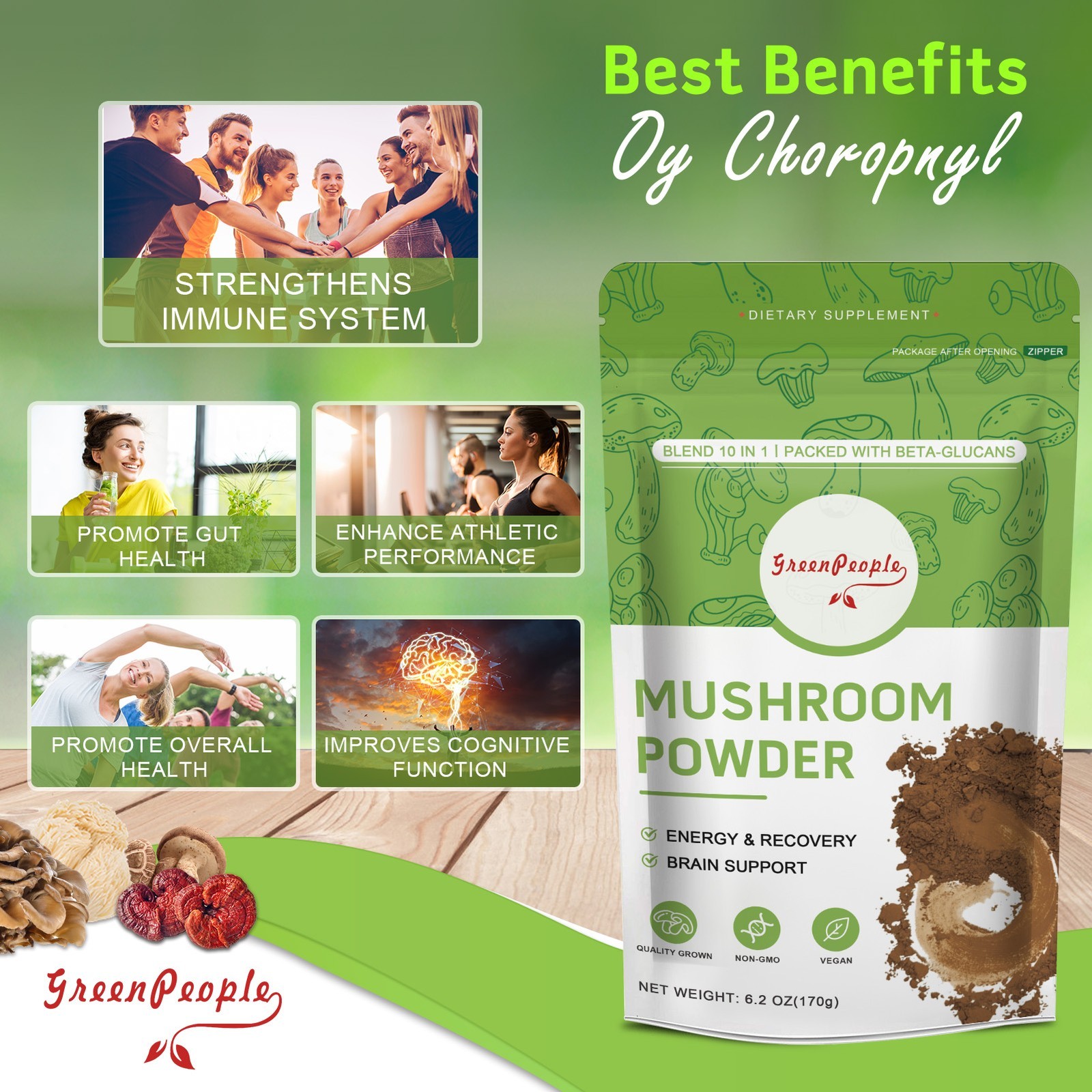 Organic Mushroom Coffee Instant Mushroom Coffee Powder Brain & Immune Boost