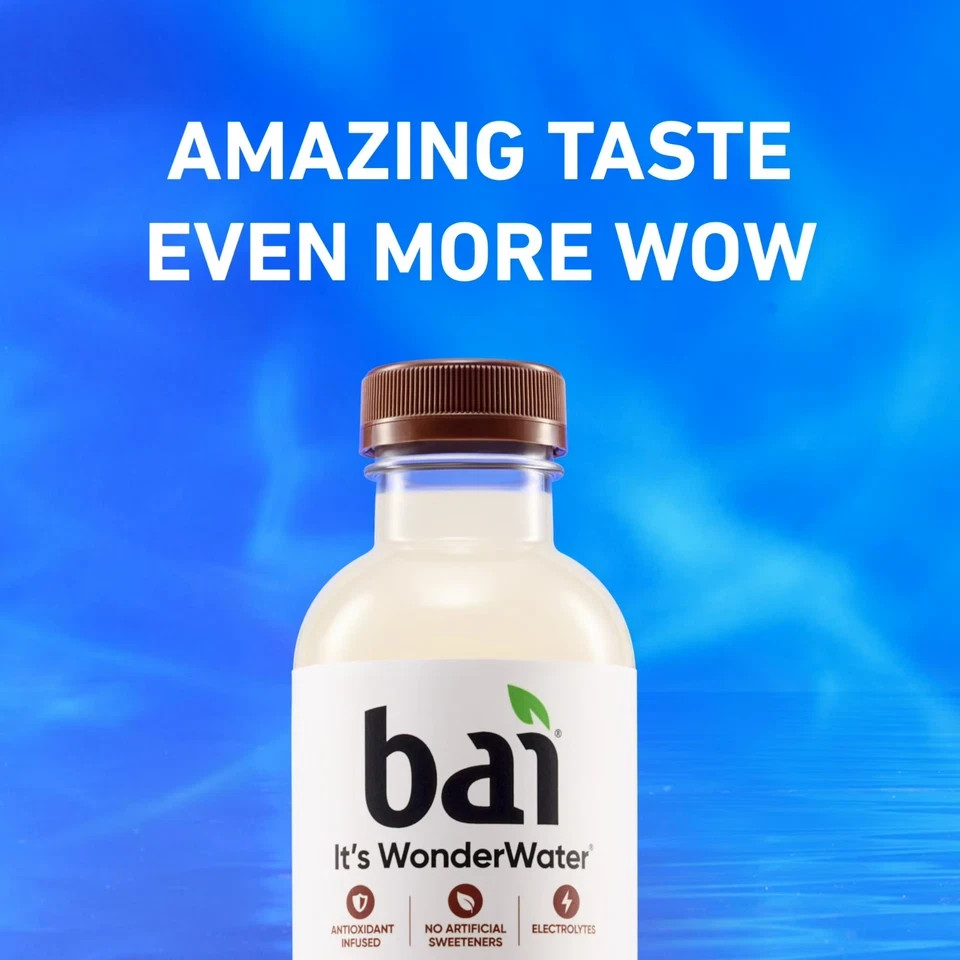 Bai Molokai Coconut Antioxidant Infused Water Beverage, 14 fl oz, 6 Pack BOTTLES