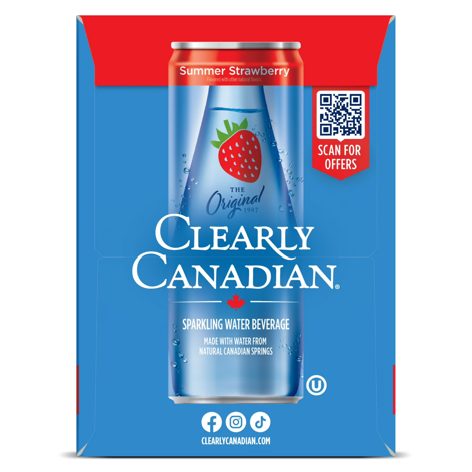 Clearly Canadian – Summer Strawberry Sparkling Water 6 Pack 72FO ( pack of 6)