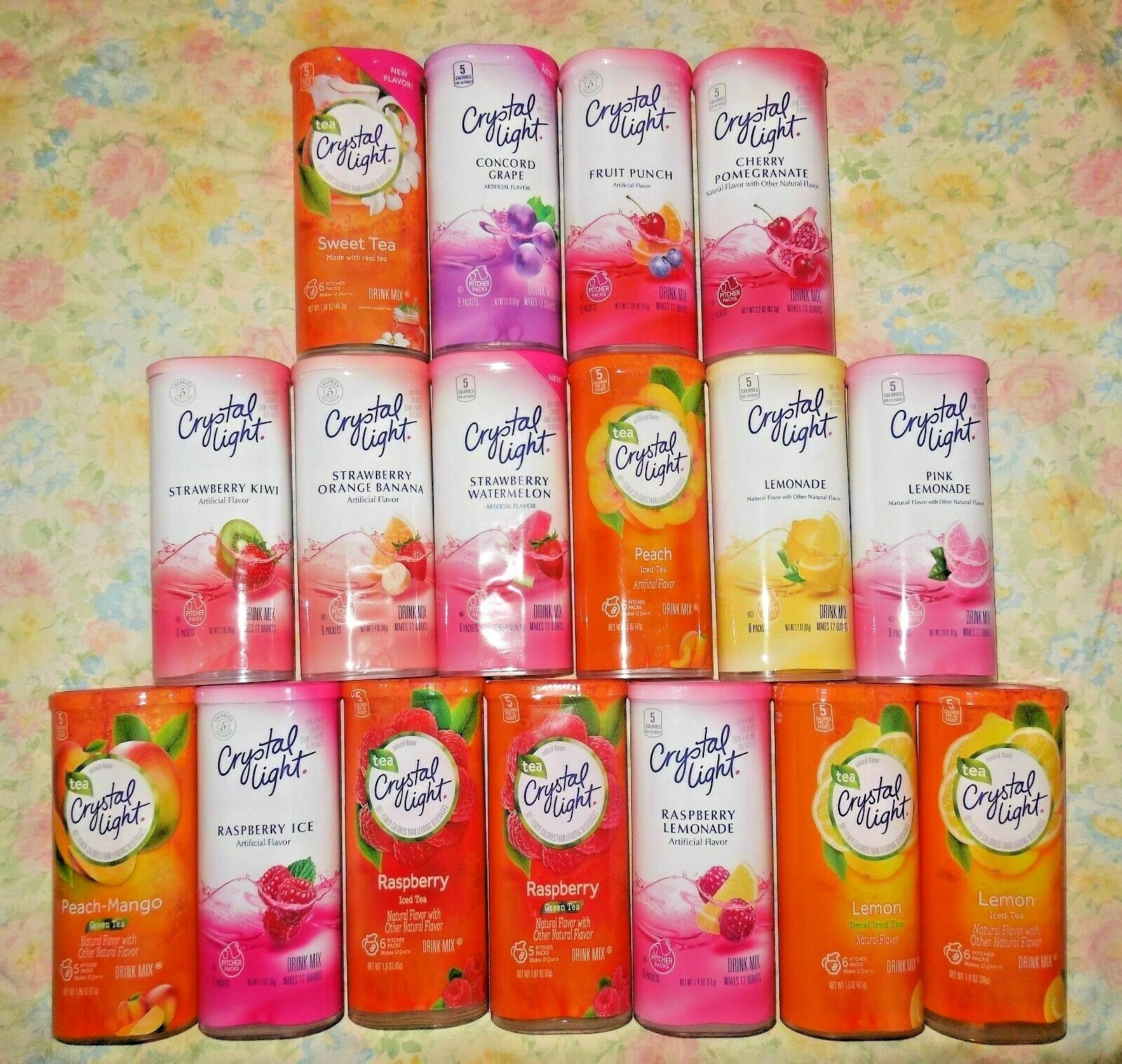 1 CANISTER (2 Qt PACKETS ONLY) – CRYSTAL LIGHT DRINK MIX PACKET MANY FLAVORS