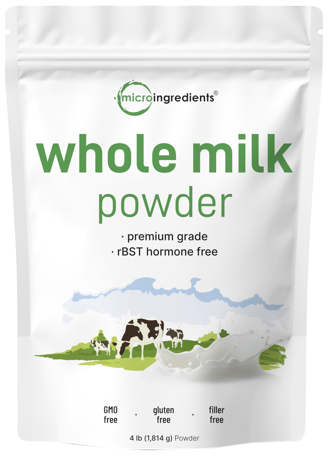 Whole Milk Powder 4lbs Non-GMO rBST Free Protein Rich for Baking