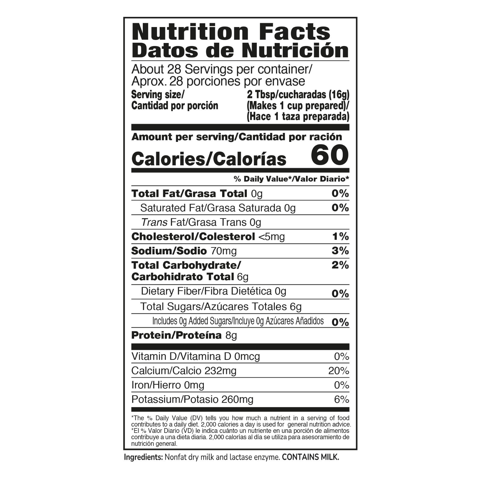 DairySky Lactose free nonfat dry milk powder Gluten Free Non GMO Powdered Milk 1