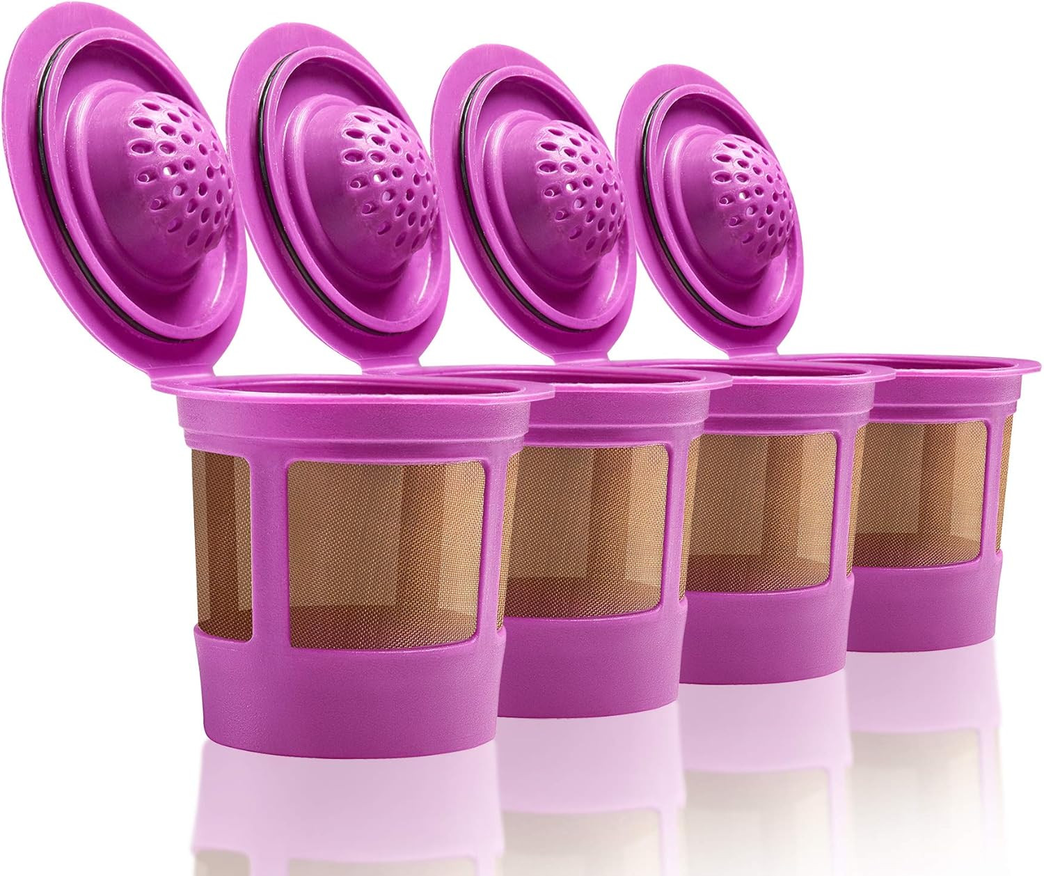 4 Reusable K Cups for Keurig Coffee Makers – BPA Free Universal Fit Purple Refil