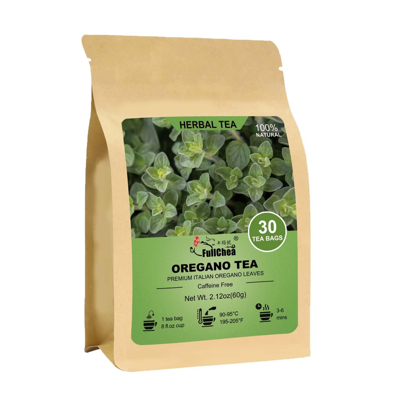 Fullchea – Oregano Tea Bags, 30 Teabags, 2G/Bag – Premium Oregano Leaves – Non-G