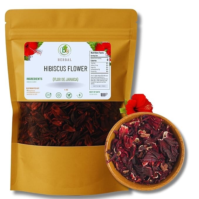Flor de Jamaica – 4 oz Dried Hibiscus Flowers–Loose Leaf Herbal Tea Bexpertsusa