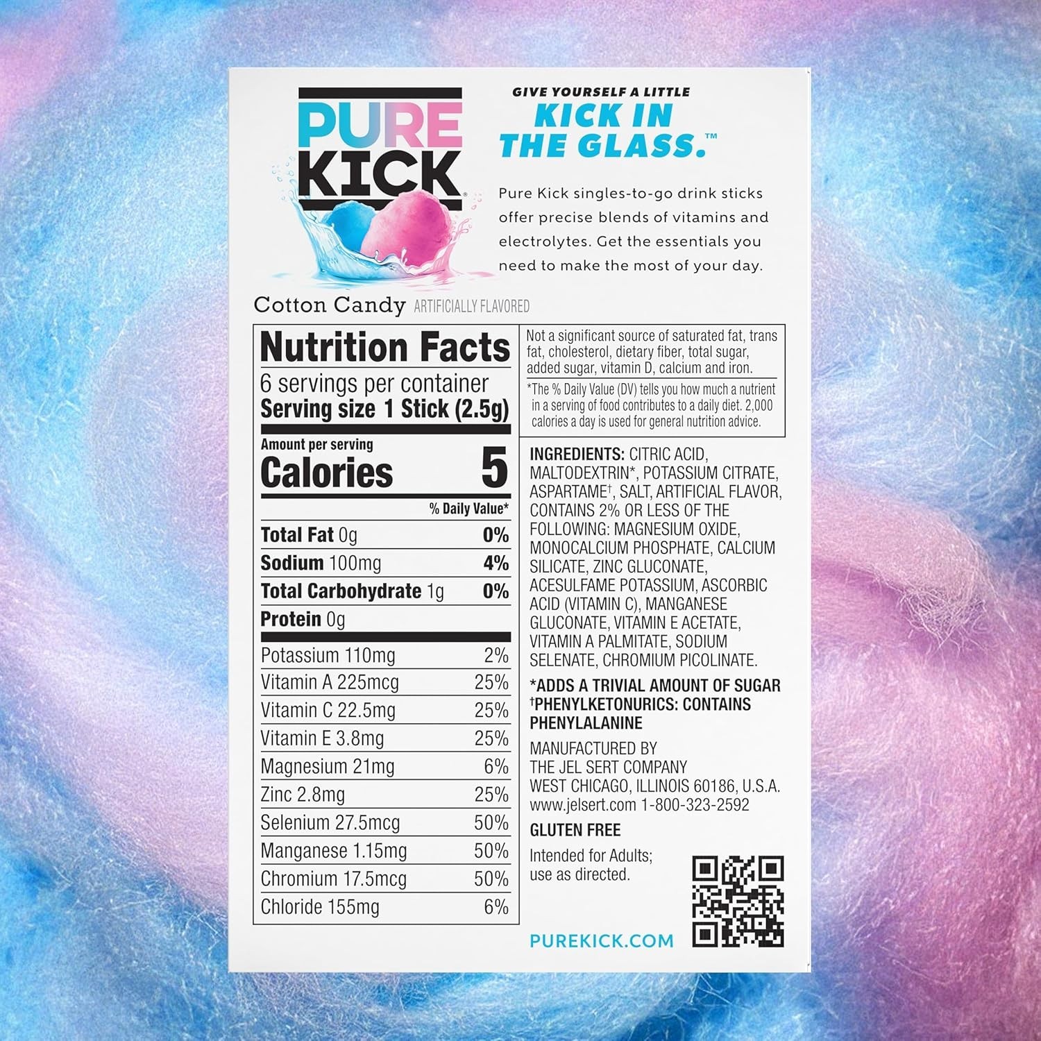 Hydration Drink Mix Singles To Go Cotton Candy 12 Boxes 6 Packets 72 Total