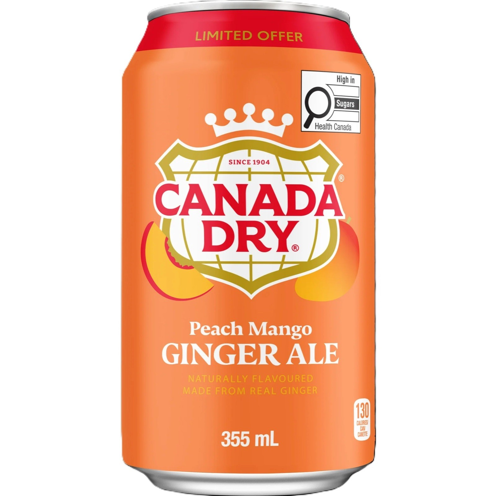 Canada Dry Peach Mango Ginger Ale – Limited Run – 12 Cans – 355ml