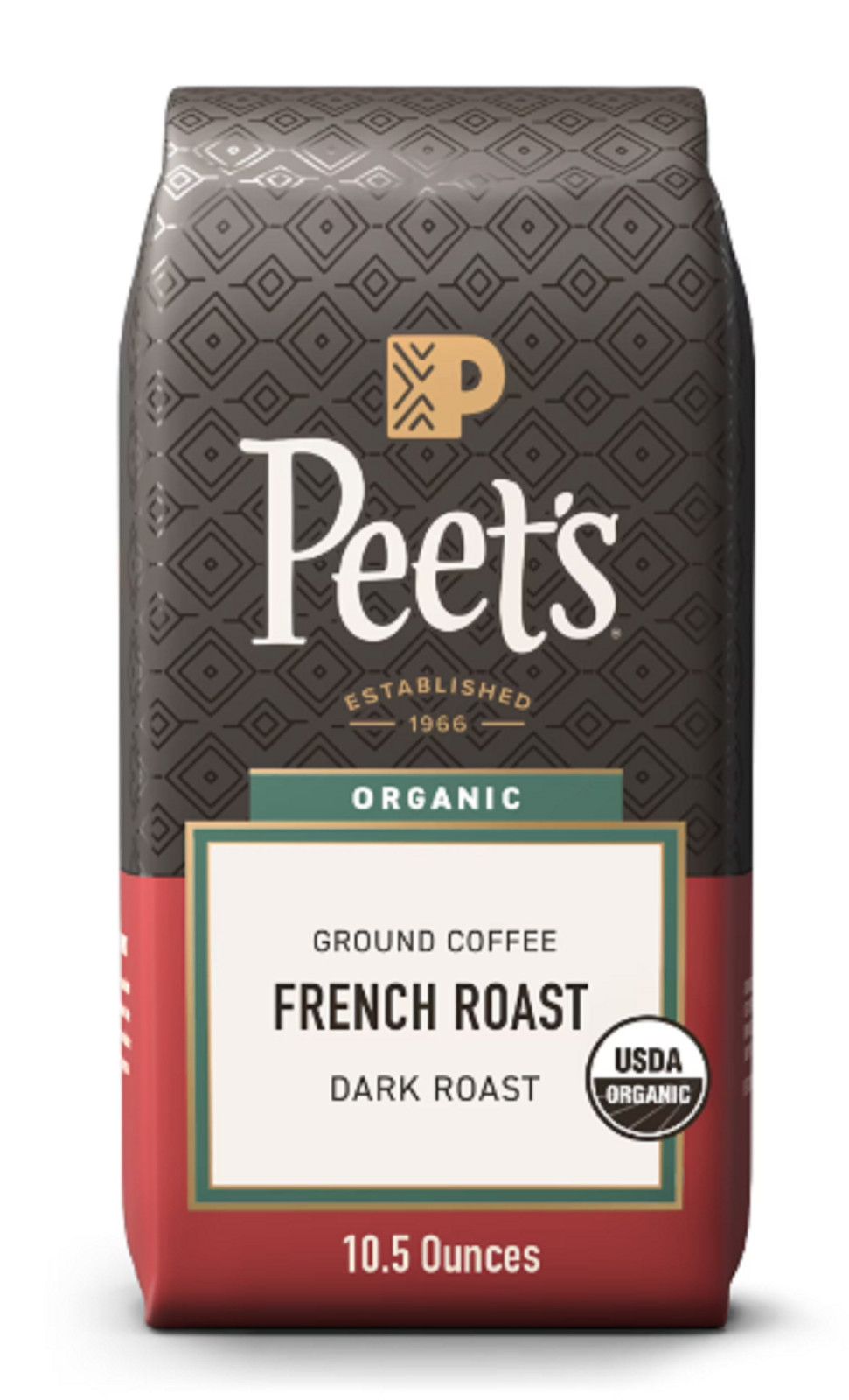 Peet’s Coffee USDA Organic French Roast Premium Dark Roast Ground Coffee,Arabica