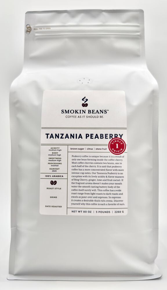 8oz/5lb – Tanzania Peaberry – African – Premium Fresh Roasted To Order Coffee