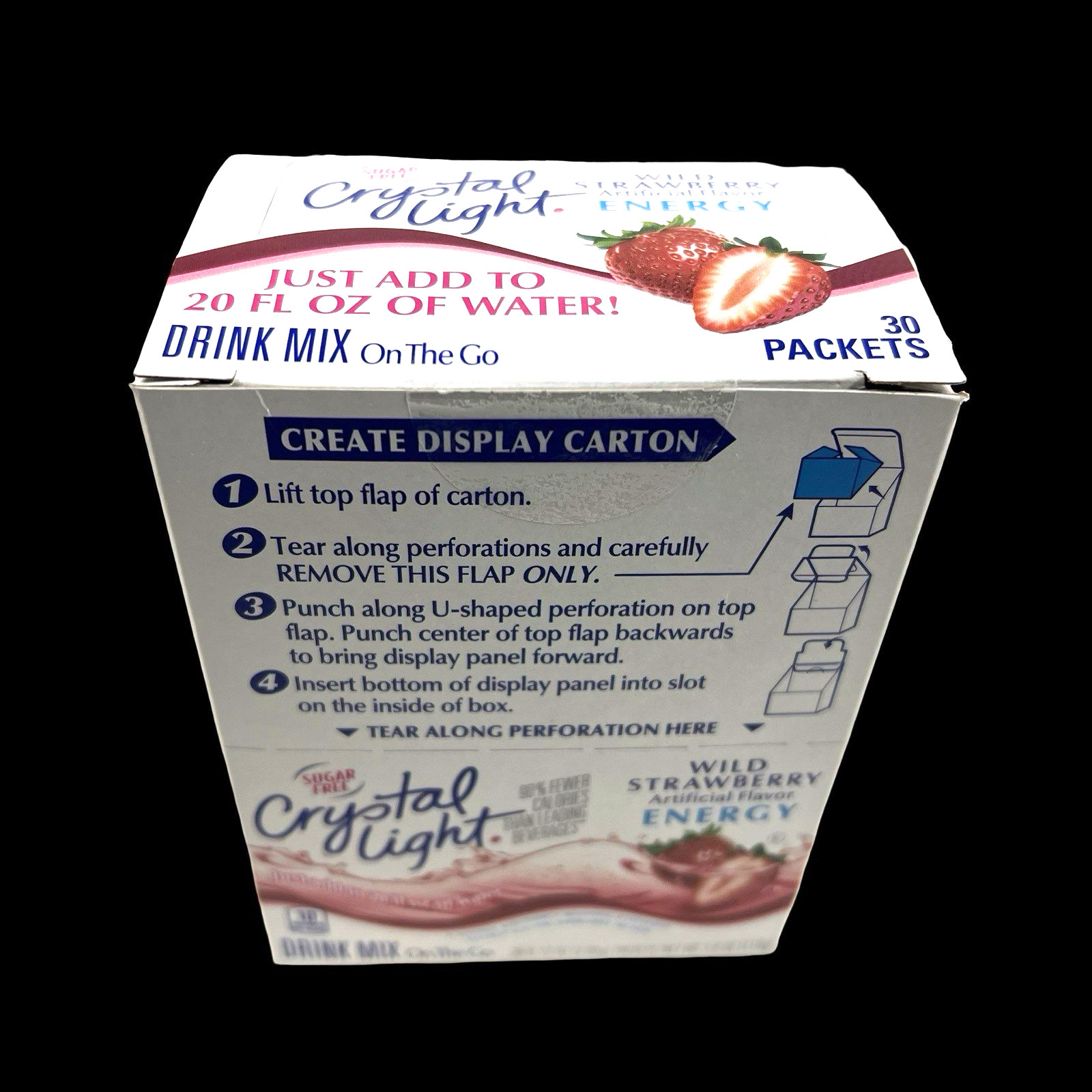 Crystal Light Wild Strawberry Energy Mix (30 Packets) EXP July 2027