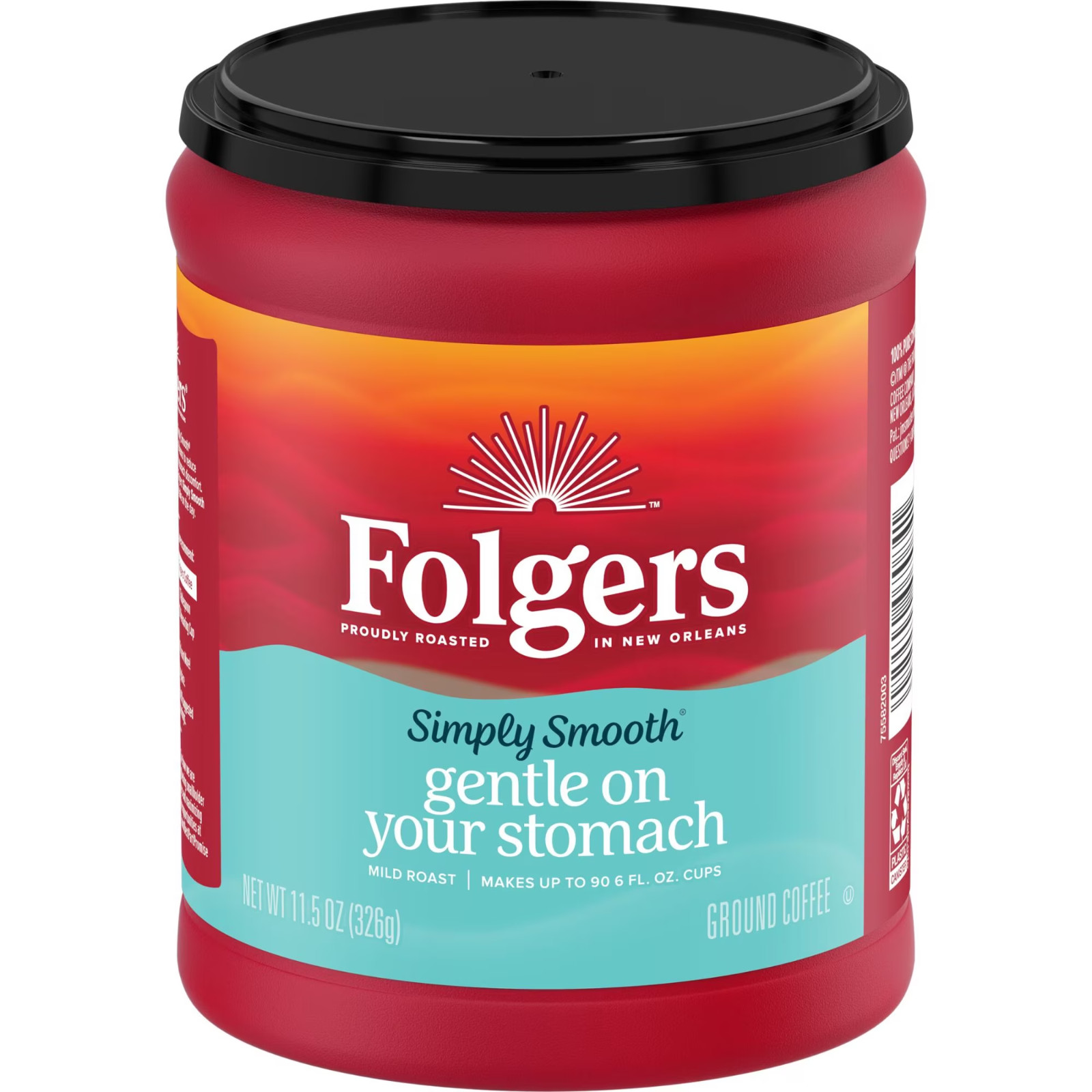 NEW 4 pack Folgers Simply Smooth Ground Coffee, Mild Roast, 11.5 oz Canister