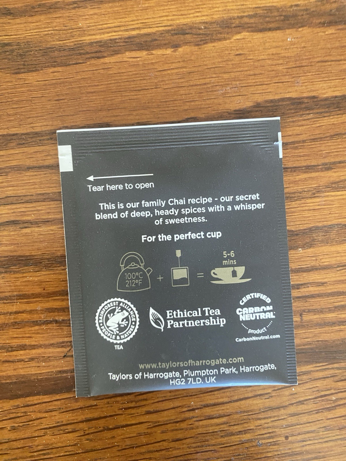 Taylors of Harrogate Classic Chai Black Tea Bags with Spices, Carbon Neutral