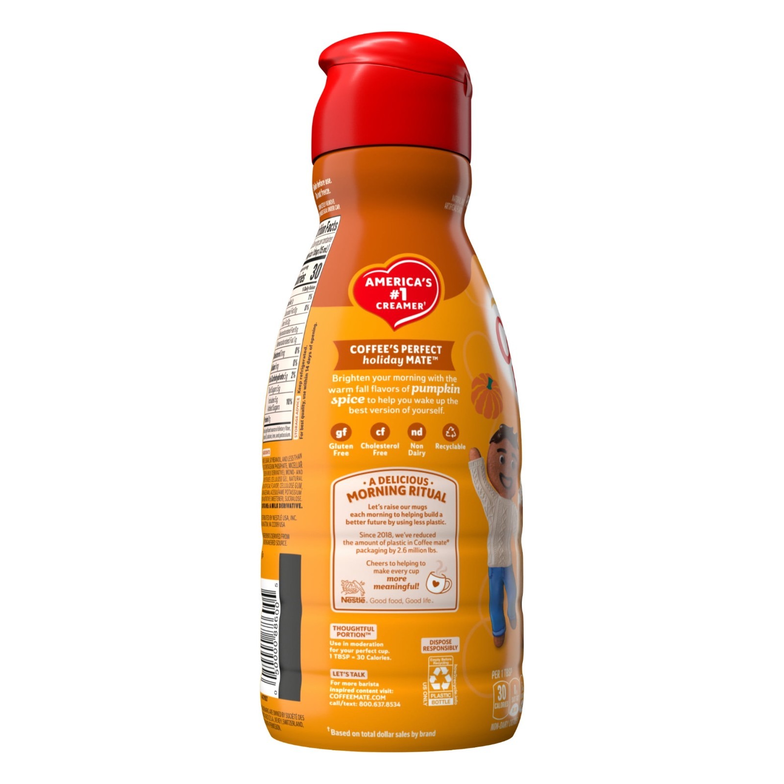 Coffee Mate Pumpkin Spice Non-Dairy Liquid Coffee Creamer, 32 fl oz 3 PACK