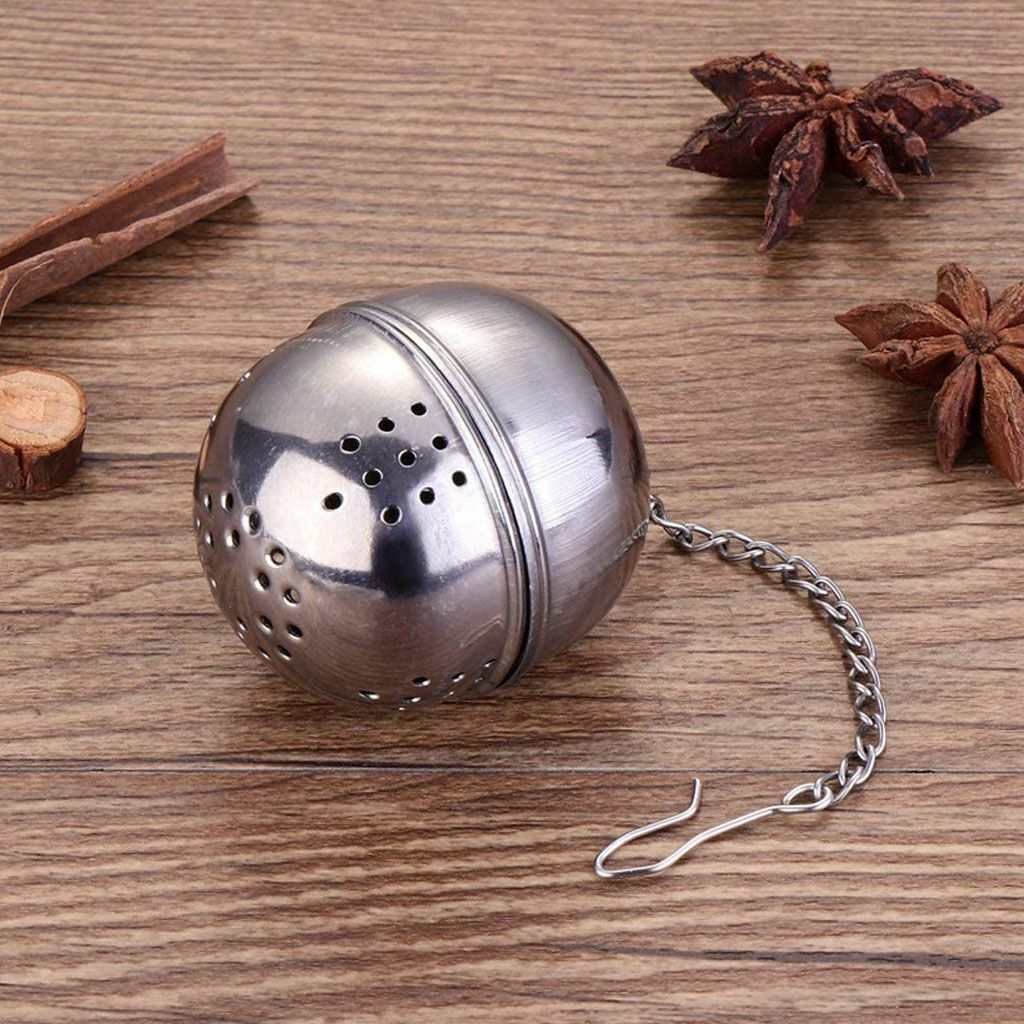 1/2 PCS Mesh Tea Infuser Stainless Metal Cup Strainer Loose Leaf Filter W/Lid