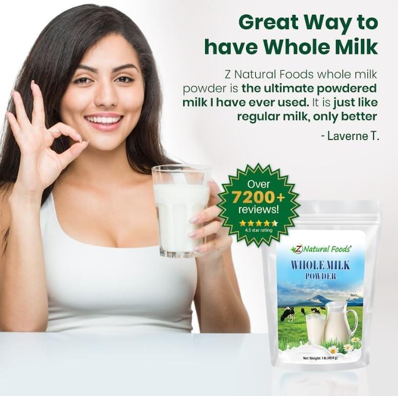 Organic Whole Milk Powder, 1 lb | Non-GMO, Kosher-Certified, Gluten-Free Delight