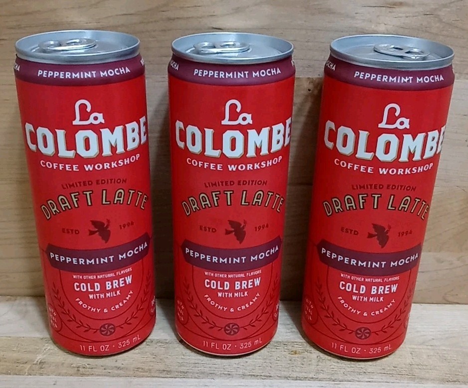3CT: LA COLOMBE Peppermint Mocha Draft Latte Cold Brew w/milk NO:gluten U 11z