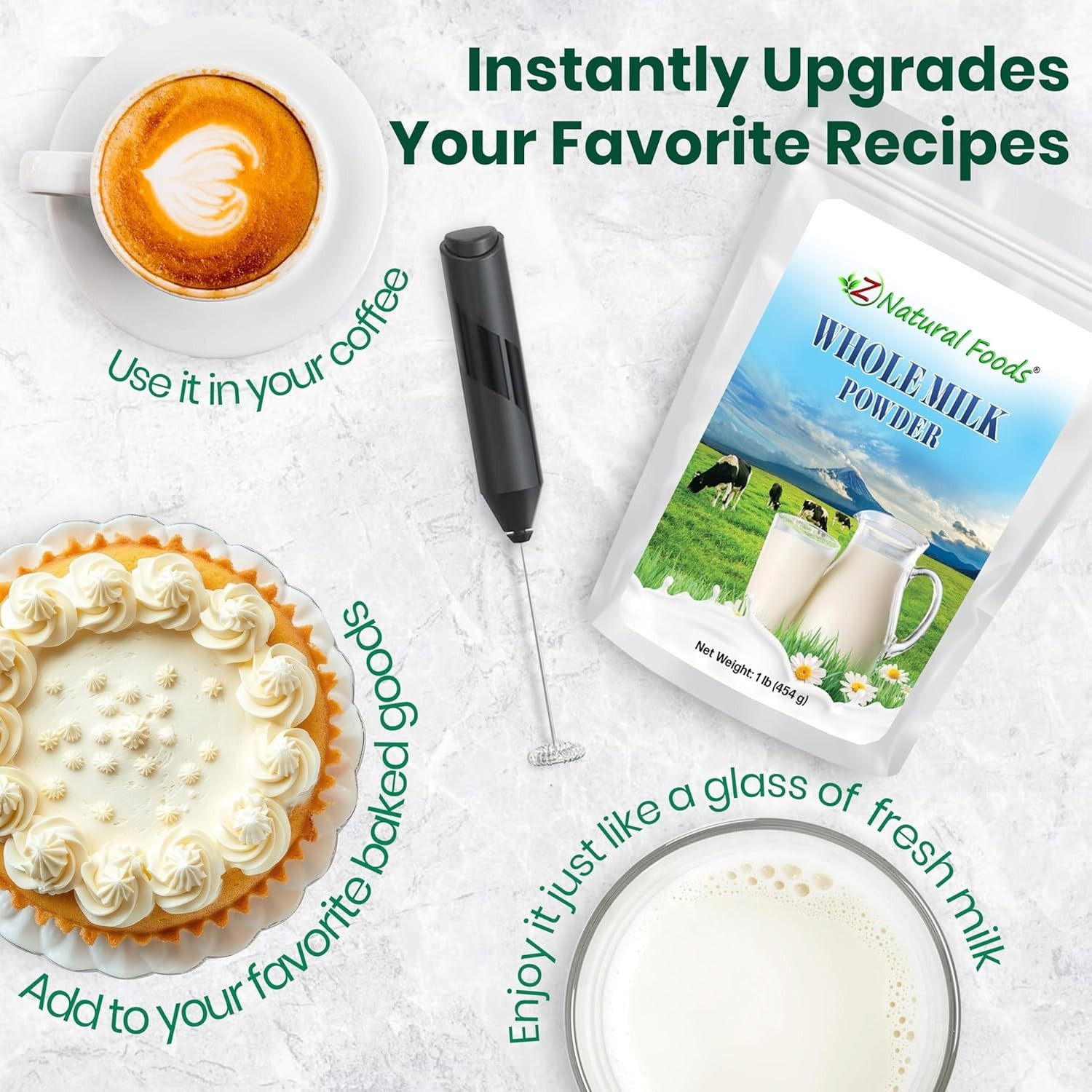 Whole Milk Powder – 16 Oz Non-GMO, Kosher & Gluten-Free Gourmet Baking