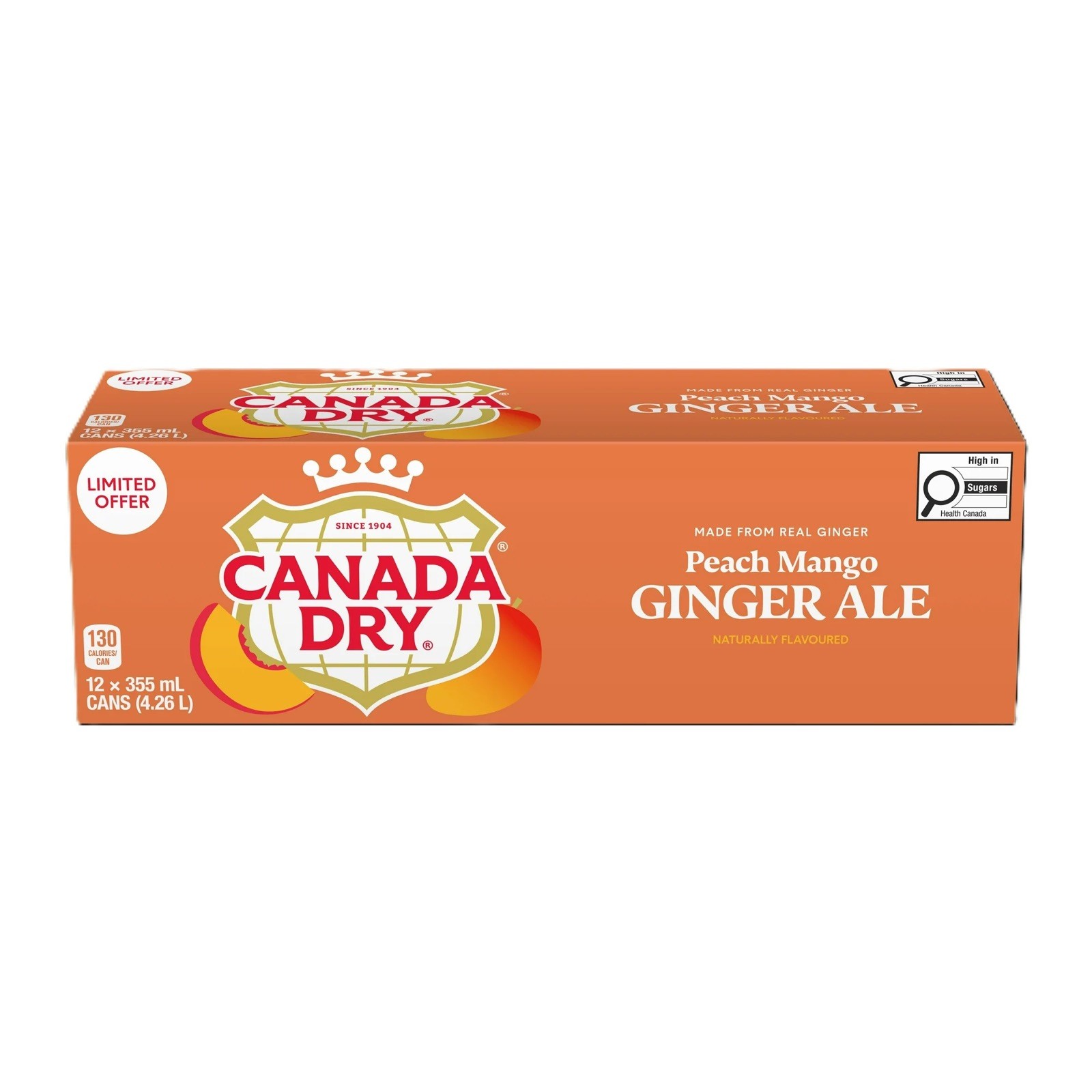 Canada Dry Peach Mango Ginger Ale – Limited Run – 12 Cans – 355ml