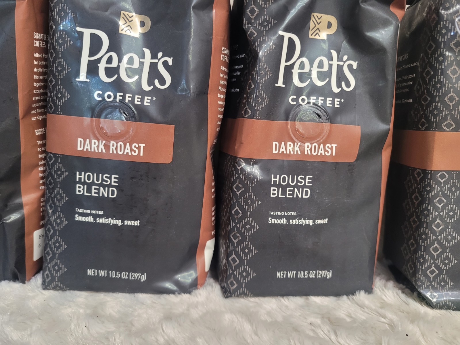 Peet’s Coffee House Blend Dark Roast Ground Coffee, 10.5oz, CASE OF 4 Bags